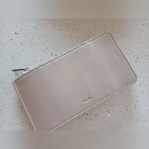 Colab Pebbled Stone Middle 3/4 Zip Double Sided Wallet NWT